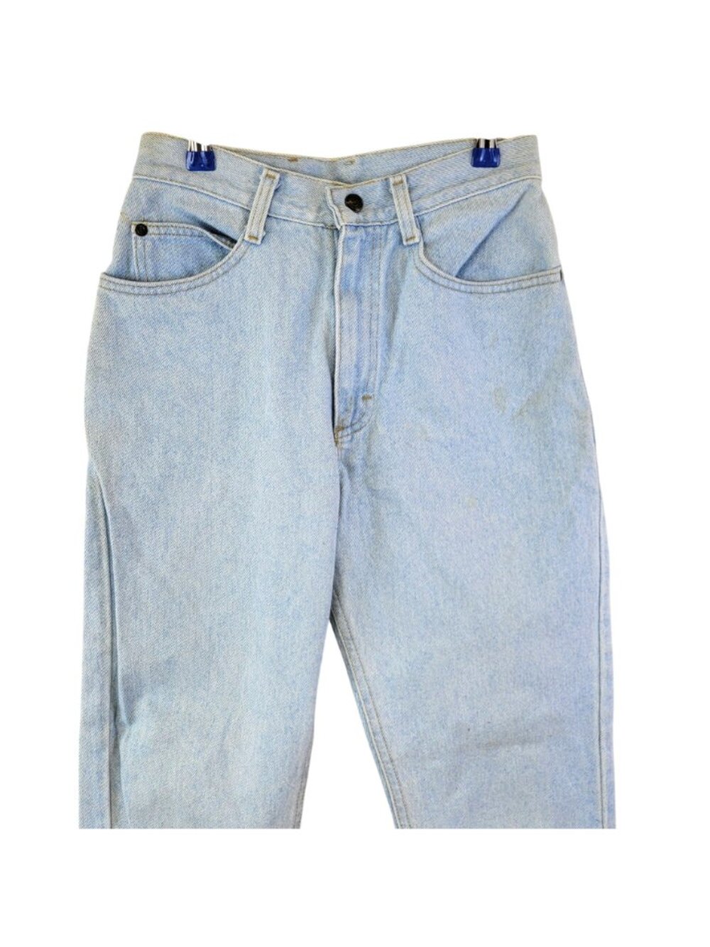 Lee Jeans 27 X 30 Vintage 90s Light Wash Denim High Rise Straight Leg Child 16 - Picture 14 of 16